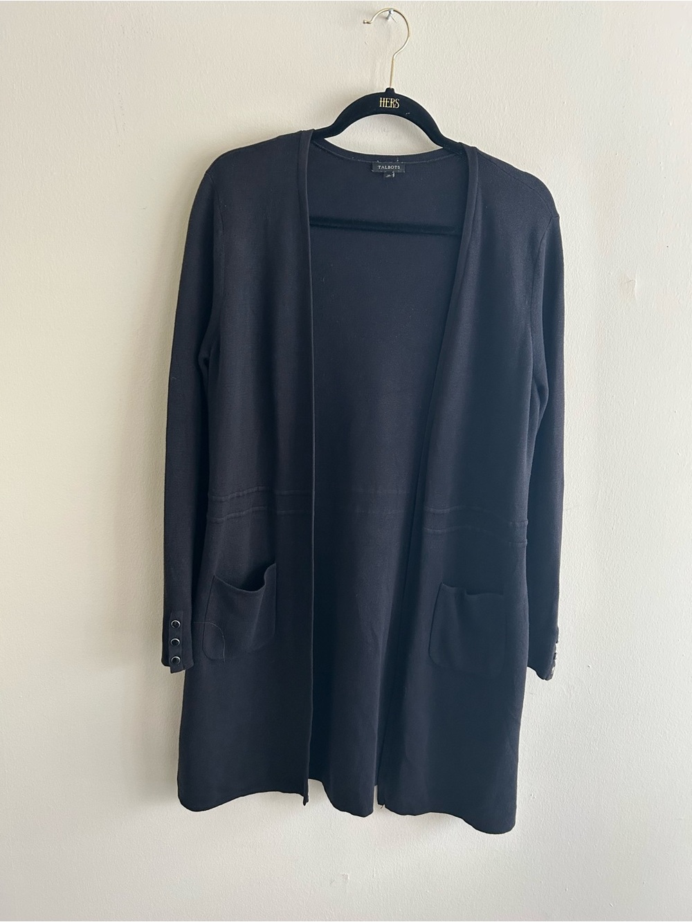 Talbots Black Ribbed Knit Top - Picture 3 of 4